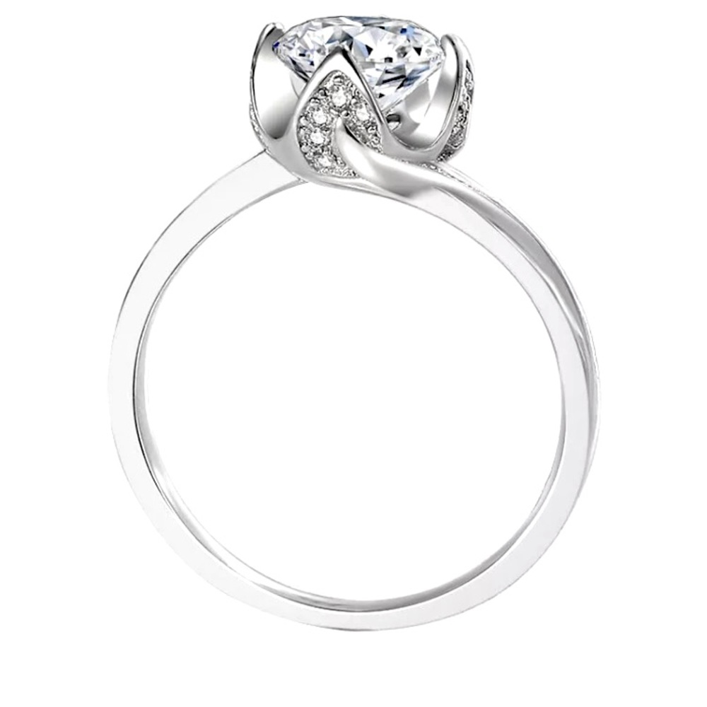 Blooming rose solitaire engagement ring
